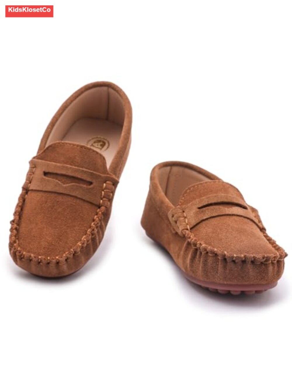 Kids Suede Leather Slip On Loafers Dress Shoes
